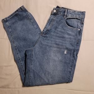 Shein high waist ripped mom jean